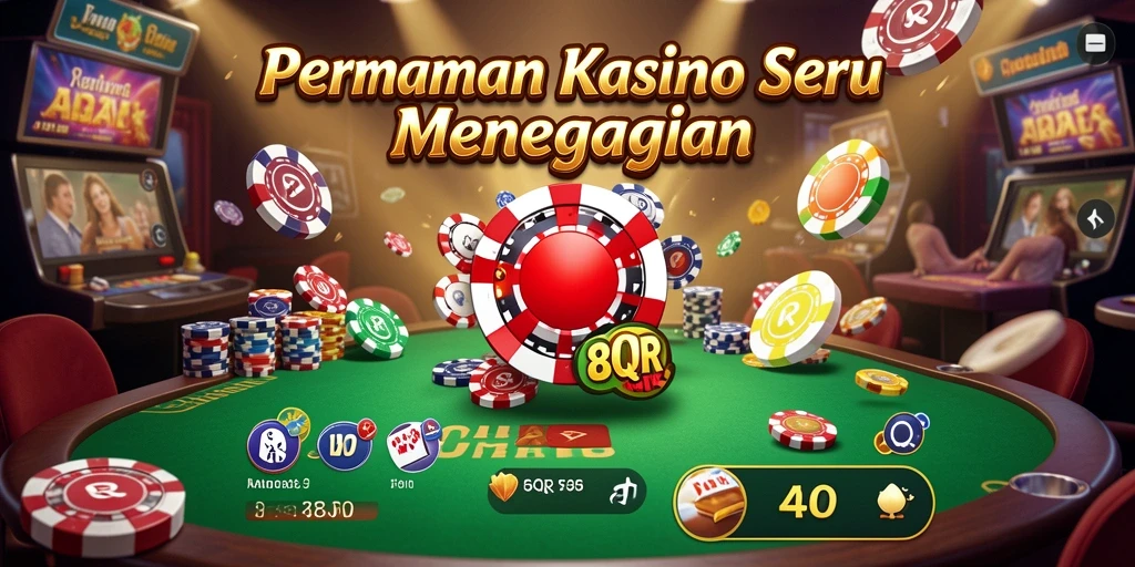 Tampilan menarik dari gameplay 8QR dengan berbagai permainan Kasino.