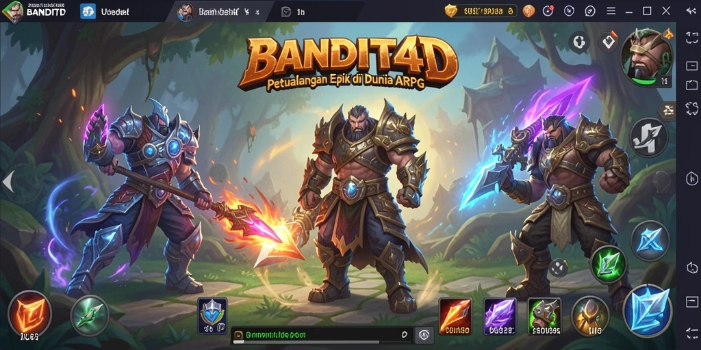 Screenshot utama BANDIT4D menampilkan aksi seru dalam permainan ARPG.