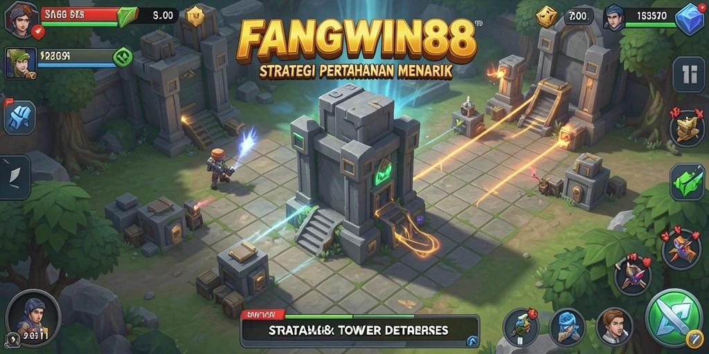 Tampilan menarik dari gameplay Tower Defense FANGWIN88