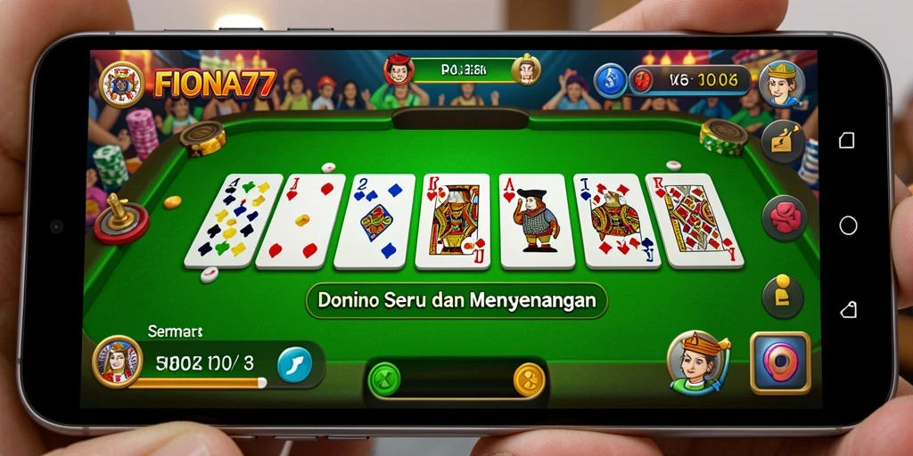 Screenshot utama FIONA77 menampilkan gameplay seru bermain Domino.