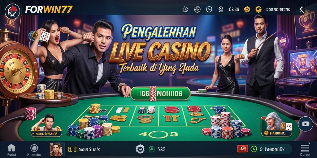 Tampilan gameplay Live Casino FORWIN77 yang seru dan interaktif.