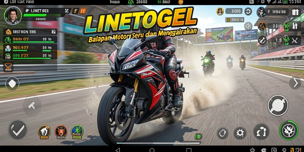 Tampilan menarik dari gameplay balapan motor yang mengasyikkan.