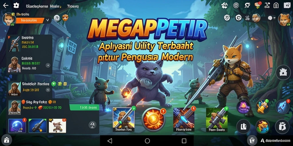 Tampilan utama MEGAPETIR dengan fitur-fitur Utility yang memudahkan pengguna.