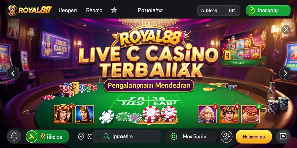 Tampilan gameplay Live Casino yang mendebarkan di ROYAL88.
