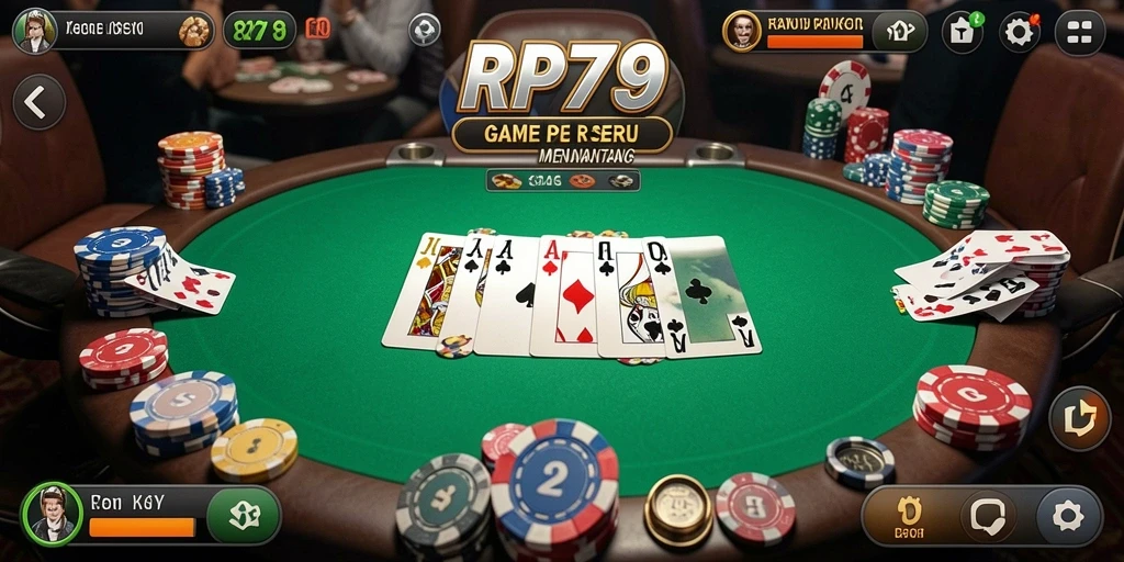 Tampilan gameplay Poker yang seru dan mendebarkan di RP79.