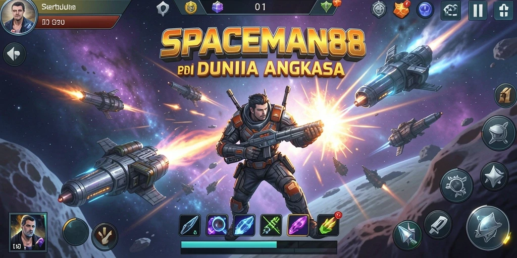 Tampilan menarik dari gameplay SPACEMAN88 dalam pertempuran Battle Royale.