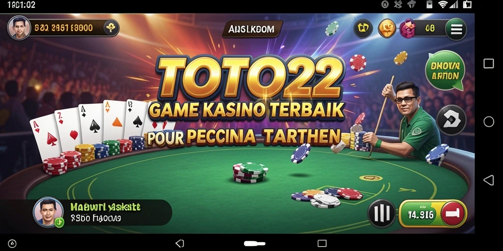 Screenshot utama TOTO22 menampilkan gameplay kasino yang mendebarkan.