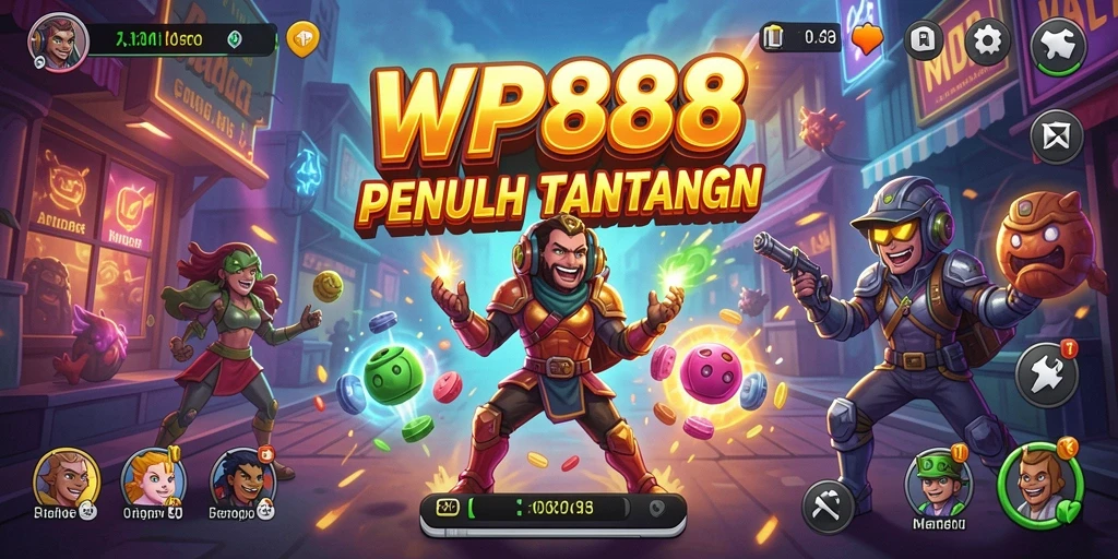 Screenshot WP888 menampilkan gameplay Arcade yang dinamis dan mendebarkan.